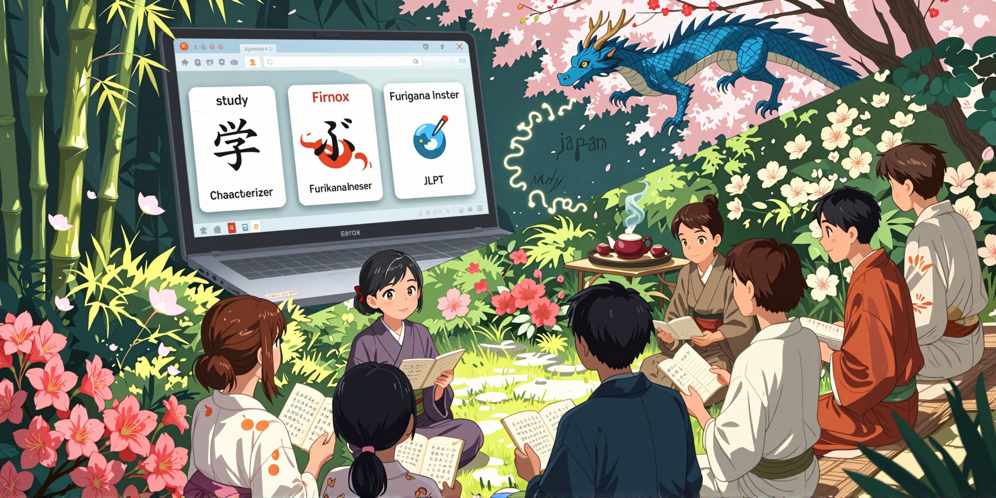 For those wishing to add their ability to recognise Japanese characters known as kanji, could find the following Firefox add-ons useful: